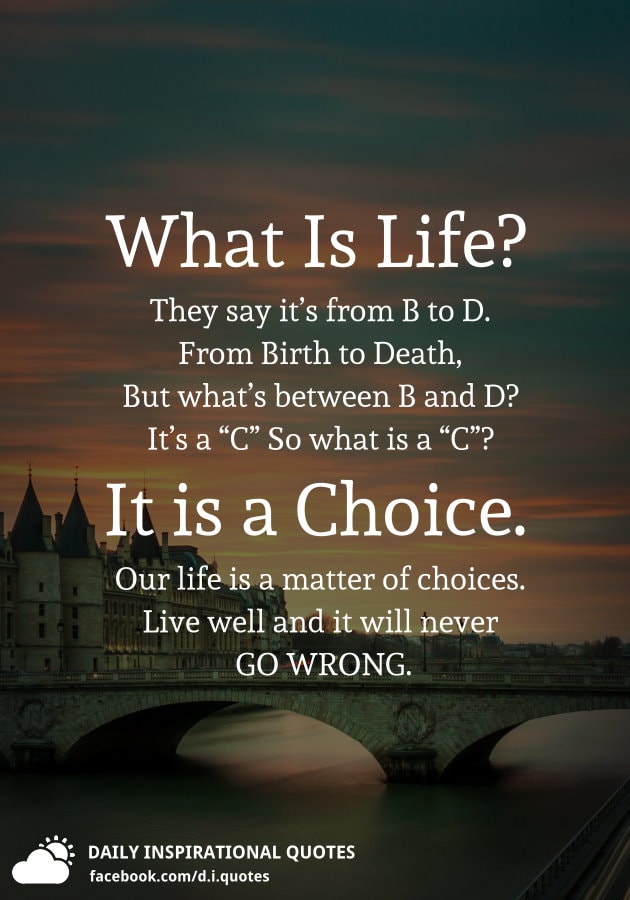 What Is Life? They Say It’s From B To D. From Birth To Death, But What ...